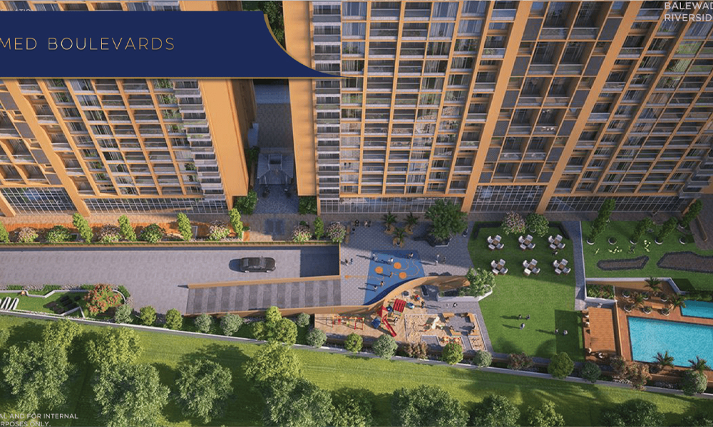 Exterior view of Mantra Meridian &mdash; photo gallery, images, brochure, amenities, cost sheet, price breakup, availability details, RERA number, RERA certificate, possession date, layout plan, logo, floor plan, master plan, and location map showcasing project highlights and features.